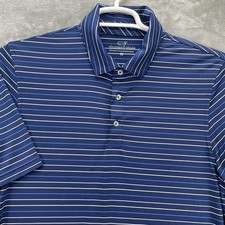 Vineyard Vines Shirt Men size medium polo stretch performance Golf stripe tennis