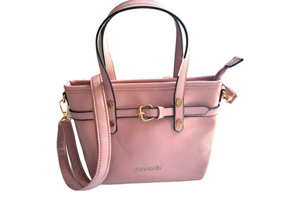 Kunstleder Handtasche klein Puder Pierre Cardin