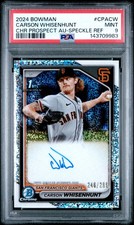 Carson Whisenhunt 2024 Bowman Chrome Prospect Speckle Auto 1st /299 PSA 9 RC