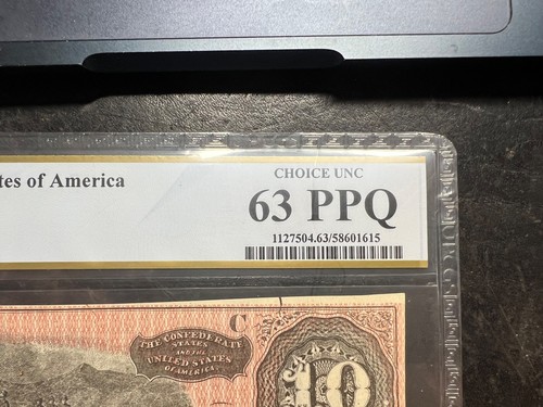 T-68 1864 $10 Ten Dollar CSA Confederate Note PCGS 63 PPQ Choice Uncirculated! - Picture 4 of 9