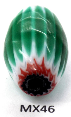 Large SUPER RARE GREEN II Venetian Chevron Trade Bead African MX46  Bg64