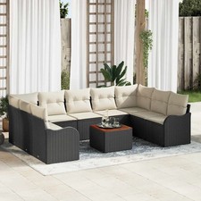 Gartensofa-set mit Speicher 10 pcs Poly-Rattan Modulare Möbel Gartenset vidaXL