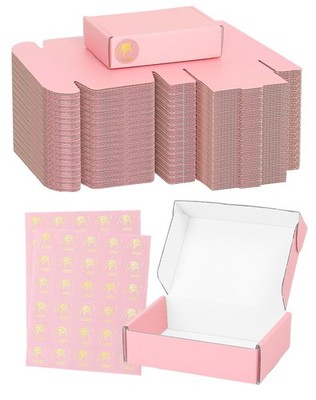 Small Pink Shipping Boxes, 6x4x1.6 Inch Cute Mailer Packaging Boxes for Gift,...