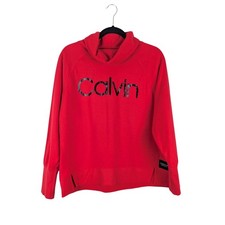 Calvin Klein Performance Women's Red Cowl Neck Pullover Sweatshirt Size Large
