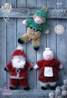 King Cole Tinsel Chunky Easy Knit Knitting Pattern Christmas Toys 9029