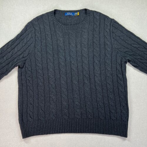 Suéter Polo Ralph Lauren Para Hombre L Carbón 100% Algodón Pescador Tejido con Cable - Imagen 8 de 17