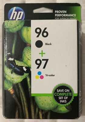 HP 96 & HP 97 Black & Color Ink Cartridges C9353FN C8767WN C9363WN OEM Foil Pack