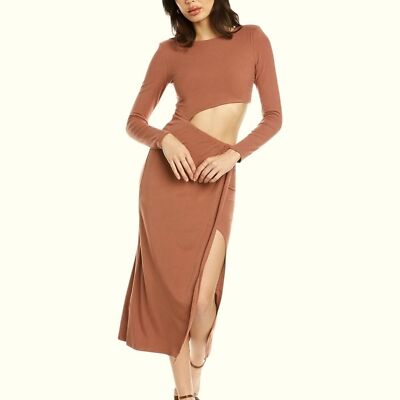 astr the label brown dress ASTR the Label | Kourtney Rhinestone Lace Mini Dress in Brown main image 1