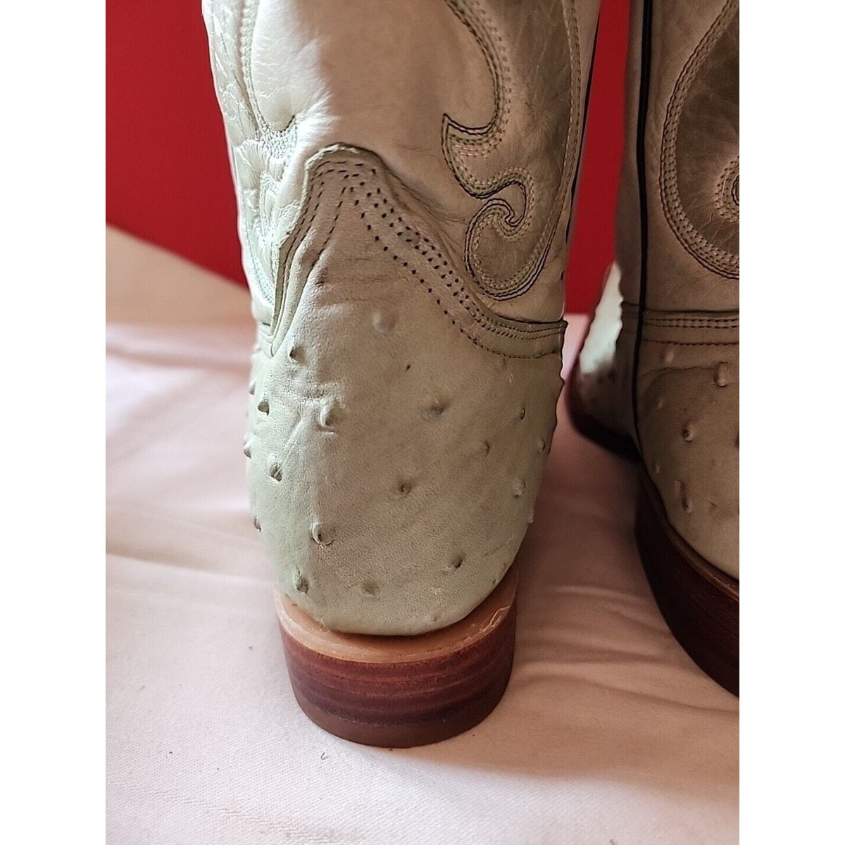 Los Altos Ostrich Print Western Cowboy Boots Mens 7.5 Ee Handcrafted Mint Green Sporting my Green Los Altos Ostrich Leg today! : r/cowboyboots main image 3