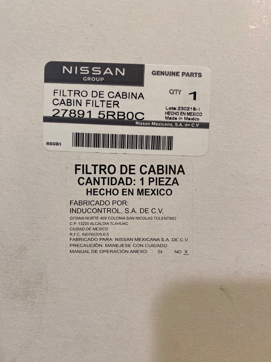 2018-2021 Nissan Kicks cabin filter 27891 5RB0C. Genuine OEM | eBay