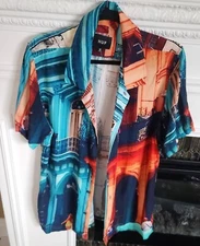 HUF Picture Shirt / men shirt multicolor medium short sleeve