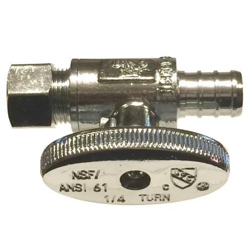 Jones Stephens, S10315 1/2'' PEX x 3/8'' OD Quarter Turn Straight Supply Stop  - Picture 5 of 6