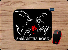 Beauty Beast Rose Personalized Name Mouse Pad Desk Mat Disney Inspired Gift