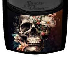 Abstract Skull Vivid Flowers Car Truck Hood Wrap Graphic Vinyl Decal Grunge USA