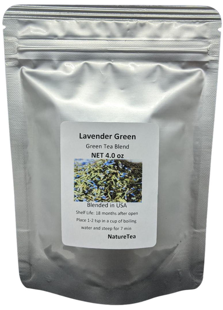 Lavender Green Tea - 8 oz, Loose Leaf Blends by Nature Tea, US Seller