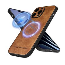 Mag Safe Case For iPhone 16 Pro Max 15 14 13 12 11 XR PU Leather Slim Cover