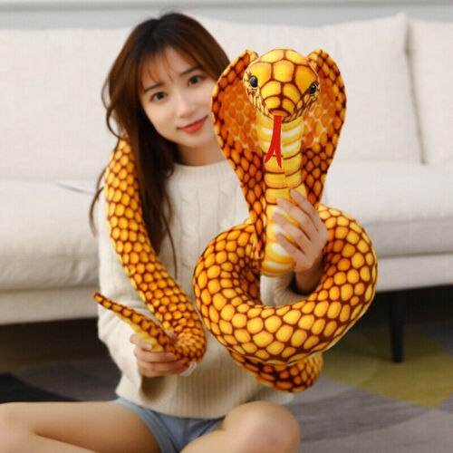 New Giant Cobra Snakes Plush Toy Soft Long Python Stuffed Doll Snake Kids Gift - Picture 1 of 16