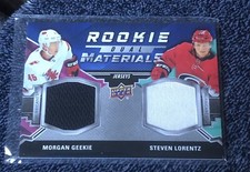 Morgan Geekie Steven Lorentz 2020-21 Upper Deck Rookie Dual Materials Jersey RC
