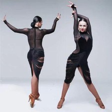 Ballroom Latin Tango Fringes Practice Competition Dance Dress Rumba Salsa Rhythm