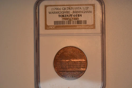 (1790s) Great Britain Condor Token- D & H-197A Halfpenny- NGC PF-64BN. 