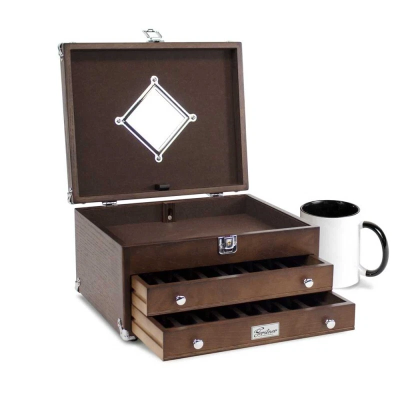 Gerstner International GI-T14-D Dark Oak 2 Drawer EDC Jewelry Box Case NEW ITEM! - Image 3 of 4