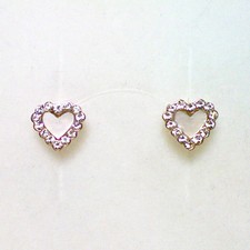 Fashion Jewelry - 18K Rose Gold Plated Heart Stud Earrings FE212 