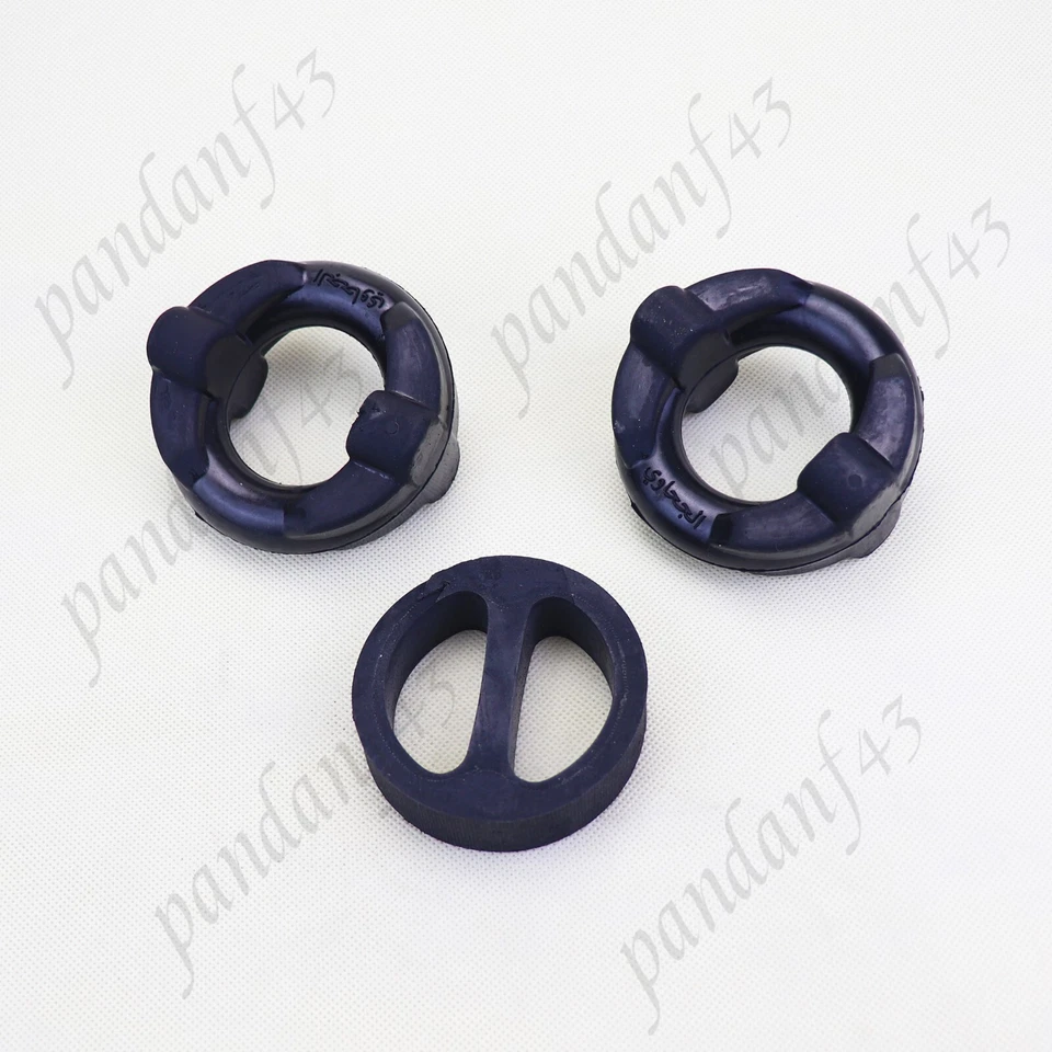 Juego de 3 anillos amortiguadores de montaje de rosquilla delanteros y traseros para sistema de silenciador de escape BMW Foto 2 de 3