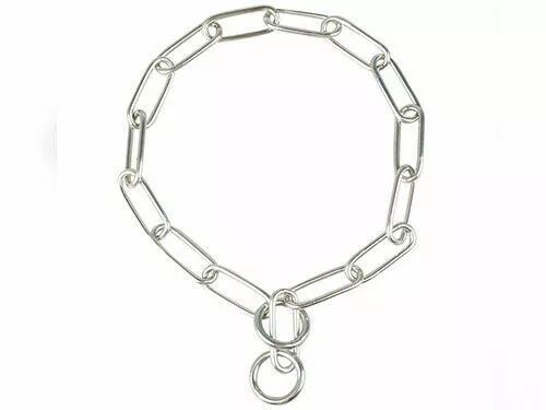 Dog Choke Check Chain Fur Saver Long Link Stainless Steel Anti Rust GSP