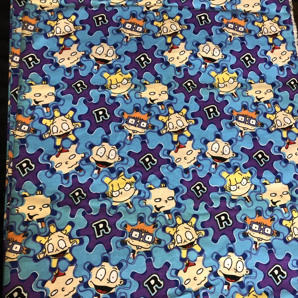 Tela de algodón Rugrats 3+ yardas 46 pulgadas de ancho 1999 Viacom Nickelodeon Foto 2 de 4