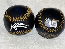 Vaughn Grissom Braves Auto Signed MLB Black Baseball Beckett WITNESS Holo -