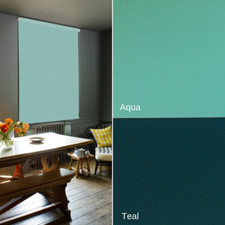 Blue Green Blackout Roller Blinds - Made To Measure - Extra Wide Blinds