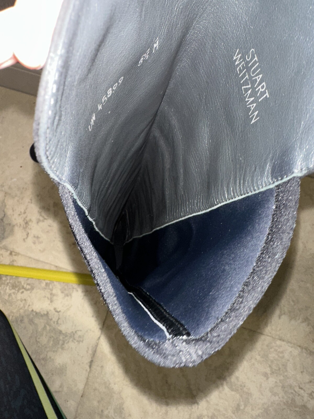 Stuart Weitzman Black Suede & Microstretch  Over The Knee Boots 8.5 Block Heel