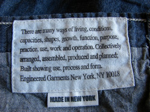 Men's Engineered Garments NYC FWK Long Sleeve Chambray Shirt Size 0 Made USA - Picture 4 of 9