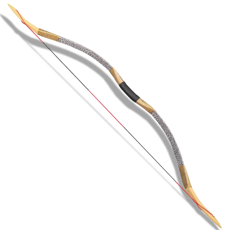 54" Traditional Bow 25-55lbs Recurve Longbow Mongolian Archery Hunting Shooting - Image 3 of 4