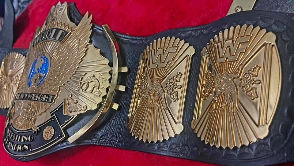 Nuevo Winged Eagle Championship Wrestling réplica cinturón título zinc 4MM tamaño adulto Foto 3 de 4