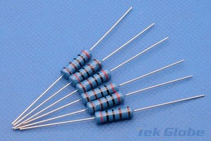 5x 1//4 Watt 0.25 Metal film Resistors 4.7K 5.1K 10K 22K 33K 47K 100K 220K 1M Ohm