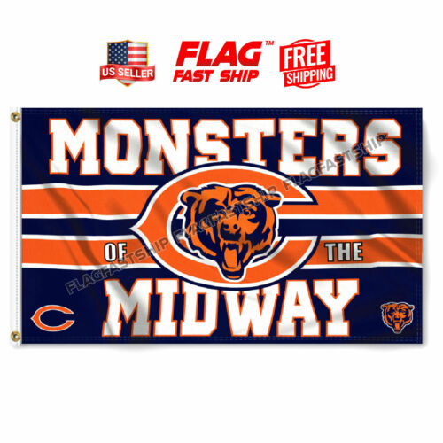 Chicago Bears Flagge 3X5 Banner NFL Da Bears C SCHNELLER KOSTENLOSER Versand US-VERKÄUFER - Bild 1 von 9