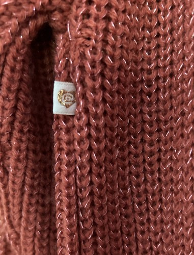 Love @ First Sight Pink Metallic Knit Cable Sweater Size 10/12 - Picture 5 of 6