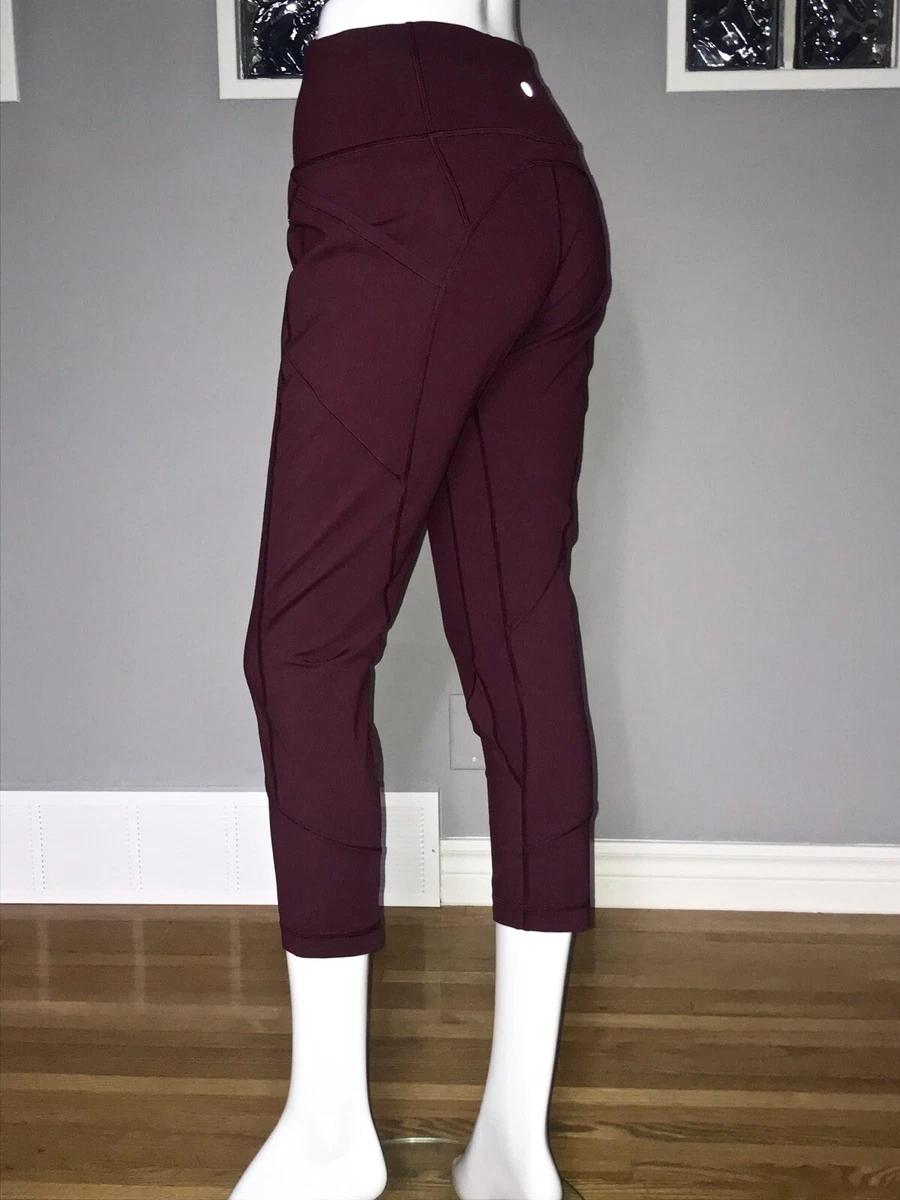 LULULEMON ALL THE RIGHT PLACES CROP 12 GARNET HIGH RISE TIGHT PANT EEUC