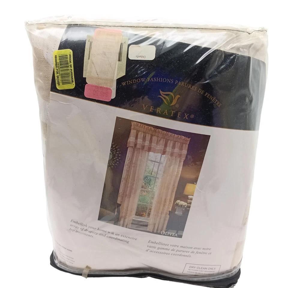 Veratex Cortinas Bronceadas y Blancas, Juego de Cortinas de Panel de Bolsillo Barra Olivea, Elegante Vin Foto 2 de 4