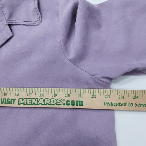 STUDIO I Women's Cropped Jacket Size 16 Purple Faux Suede Swing Coat Lavender - Picture 6 of 10