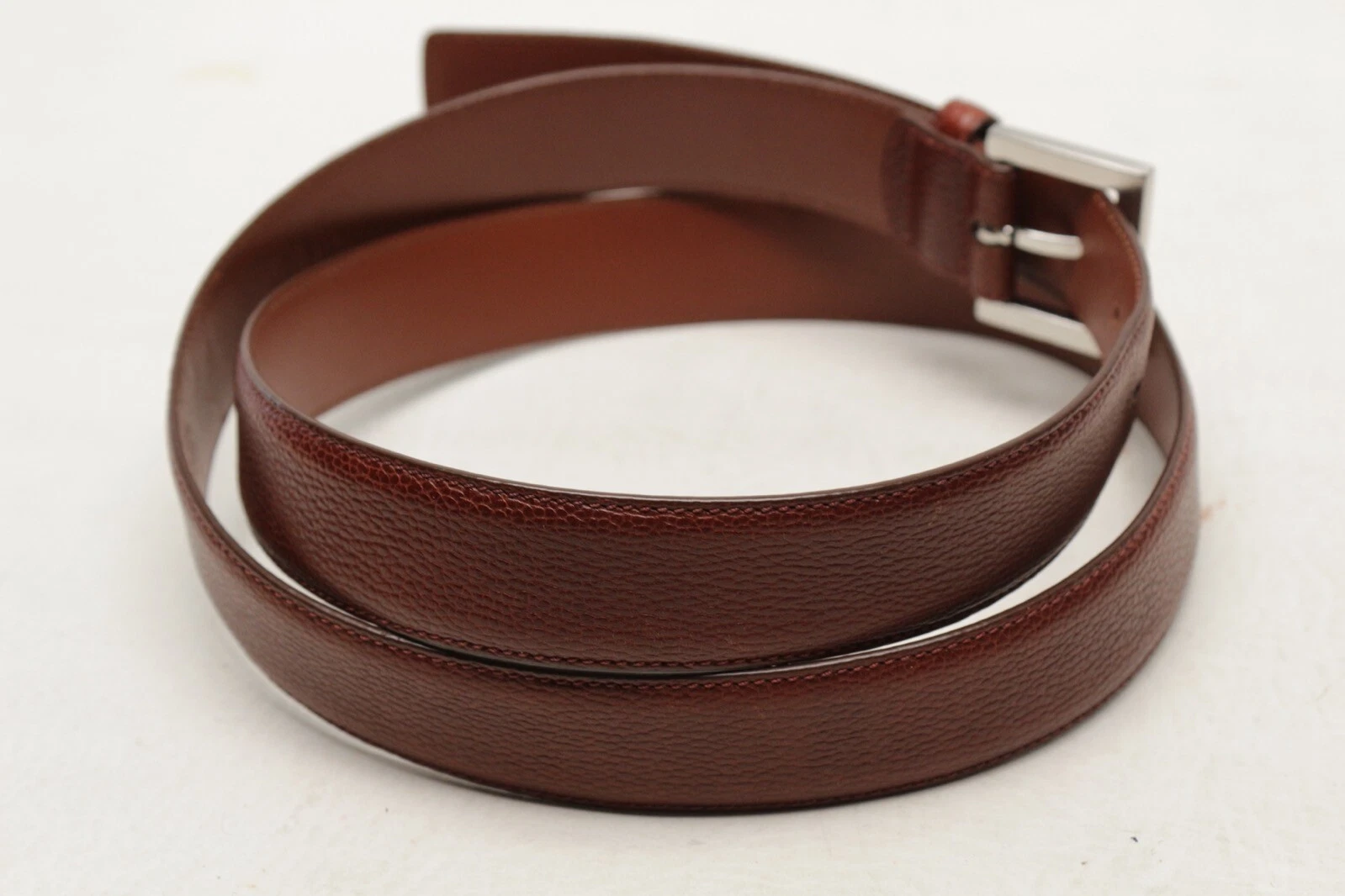 Coach 3758 Cintura elegante uomo 40 pelle di vitello testurizzata marrone fibbia cromata