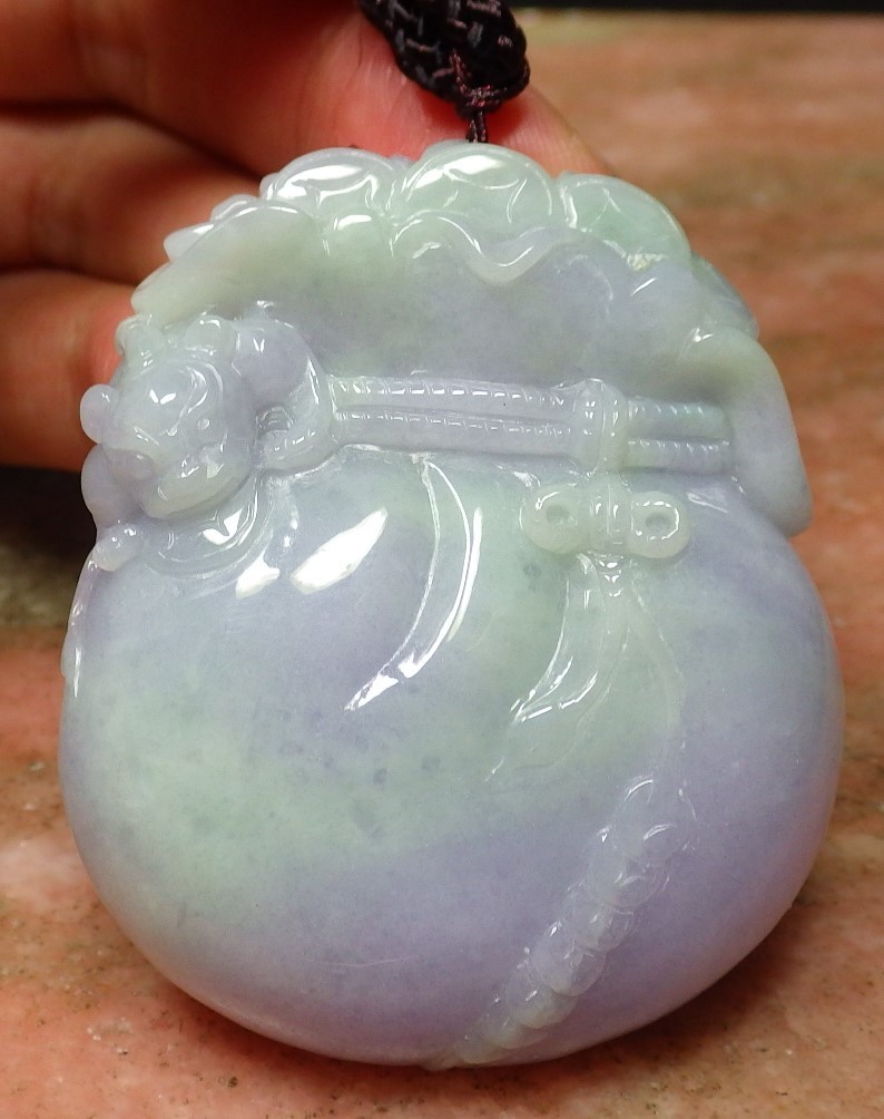 Certified Lavender Natural A Jade jadeite Pendant Dragon Pi Xiu