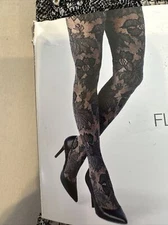Mix it Floral Lace Tights MED 2 Tone Full Foot Hose
