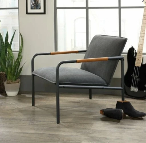 Silla tapizada de tela Sauder Boulevard Café en carbón y gris Foto 2 de 4