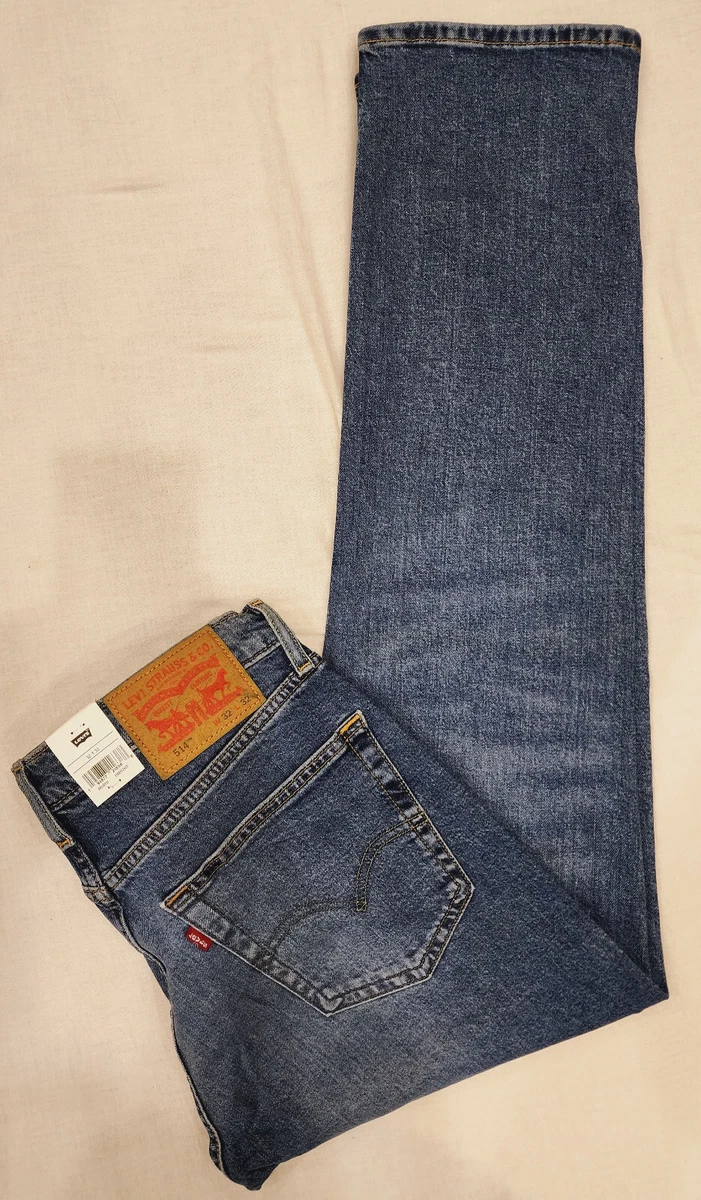 New Levi s 514 Flex Mens Straight Stretch Jeans 32X32 Blue W32L32