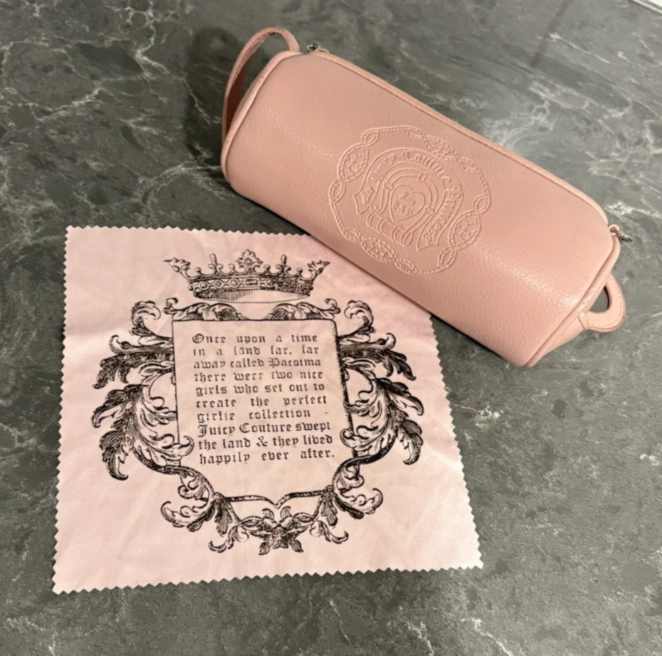 Y2K Juicy Couture Mini Barril Tootsie Roll Bag Cartera Gafas de sol Bolsa Maquillaje Foto 2 de 4