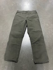 Dickies Men's Relaxed Fit Straight Leg Carpenter Duck Jean Olive Green