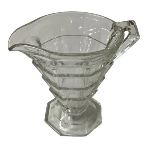 Indiana Clear Glass Tea Room Mini Creamer Cream Pitcher Depression Art Deco