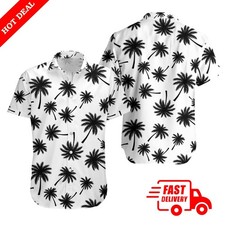 Hawaiian Shirt Casual Short Sleeve Button Down Shirt Coconut Print Summer Beach